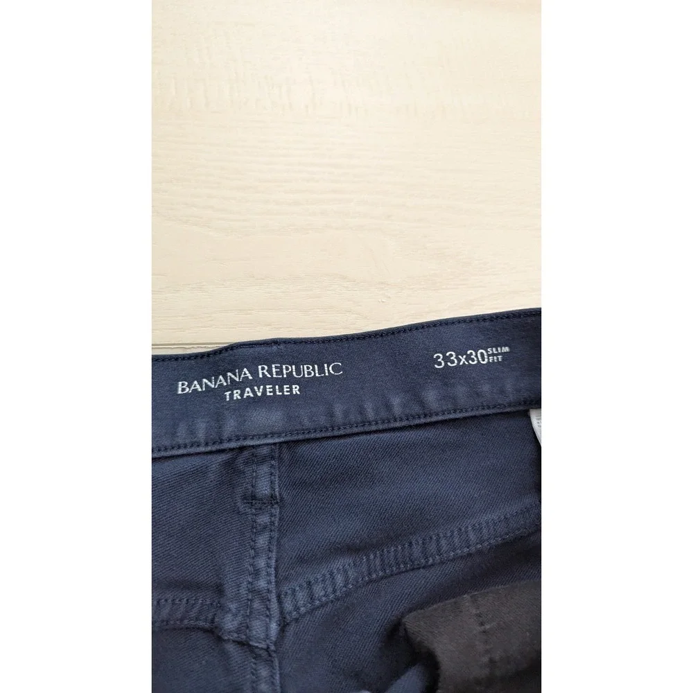 Banana Republic Traveler Slim Fit Jeans Mens 33x29 Navy Blue Denim Stretch